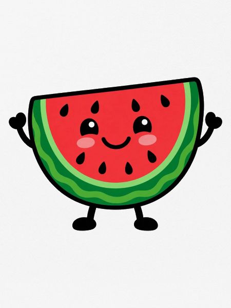 Lächelnde Wassermelonenscheibe Cheer