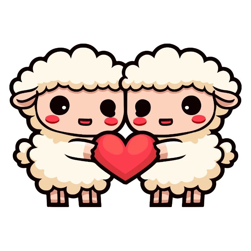 Schaf Paar Valentinstag