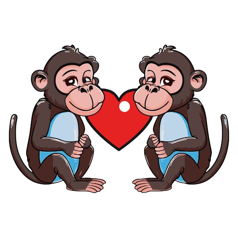 Affe Herz Valentinstag