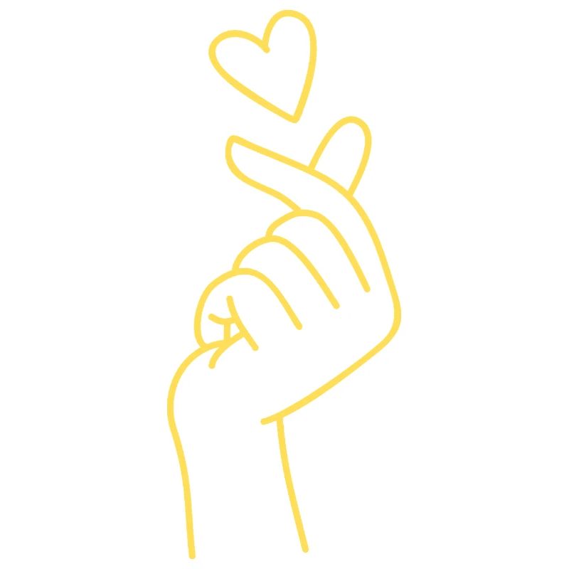 Goldenes Herz-Handzeichen