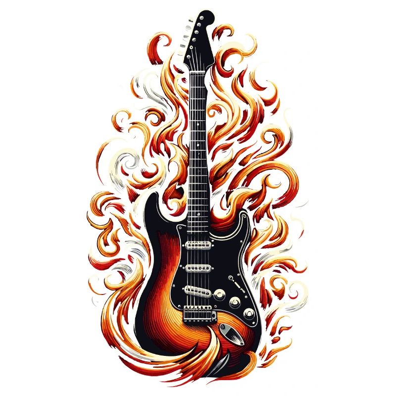 E-Gitarre mit Flammen