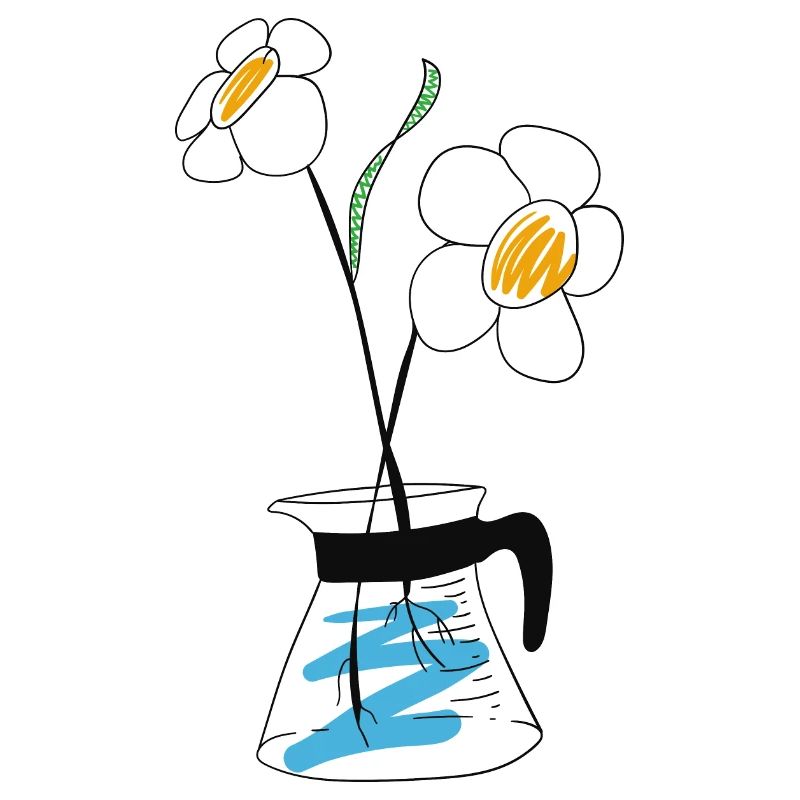 Kaffeekanne mit Blume