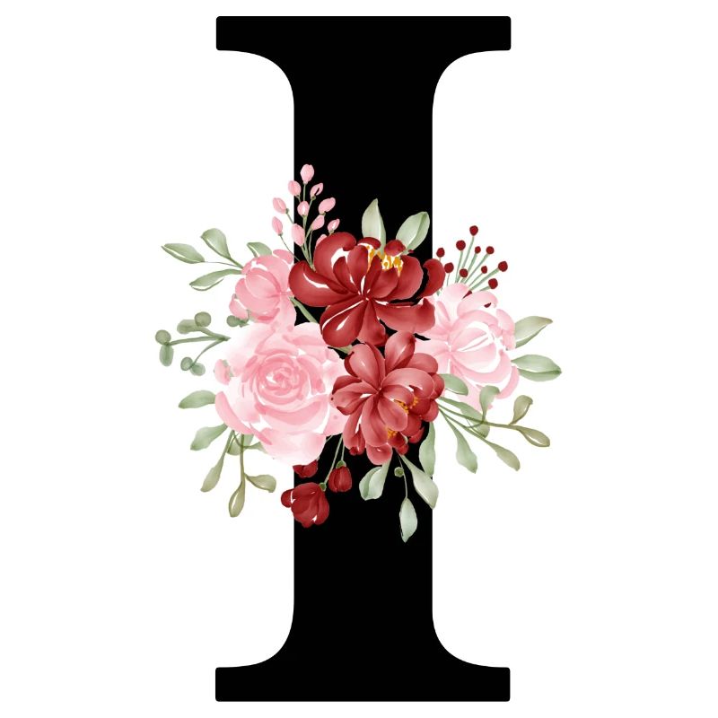 Roter Blumenbuchstabe I