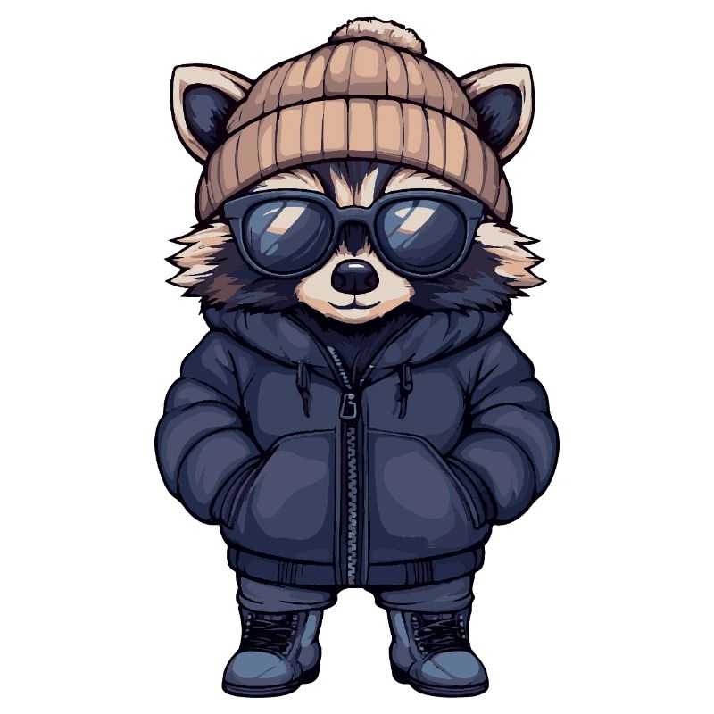 Waschbär Cool Comic