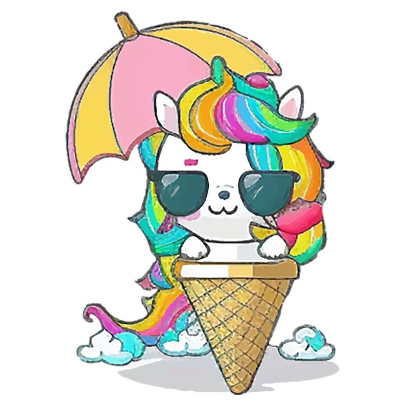 Einhorn mit Eiscreme - Die perfekte Kombination