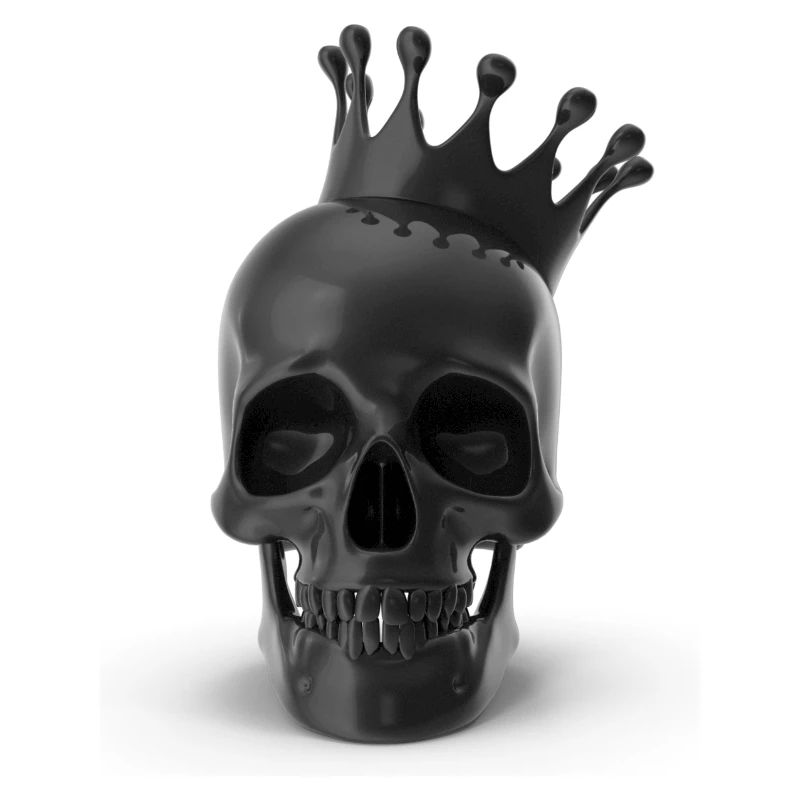 Black Skull with Crown 3D