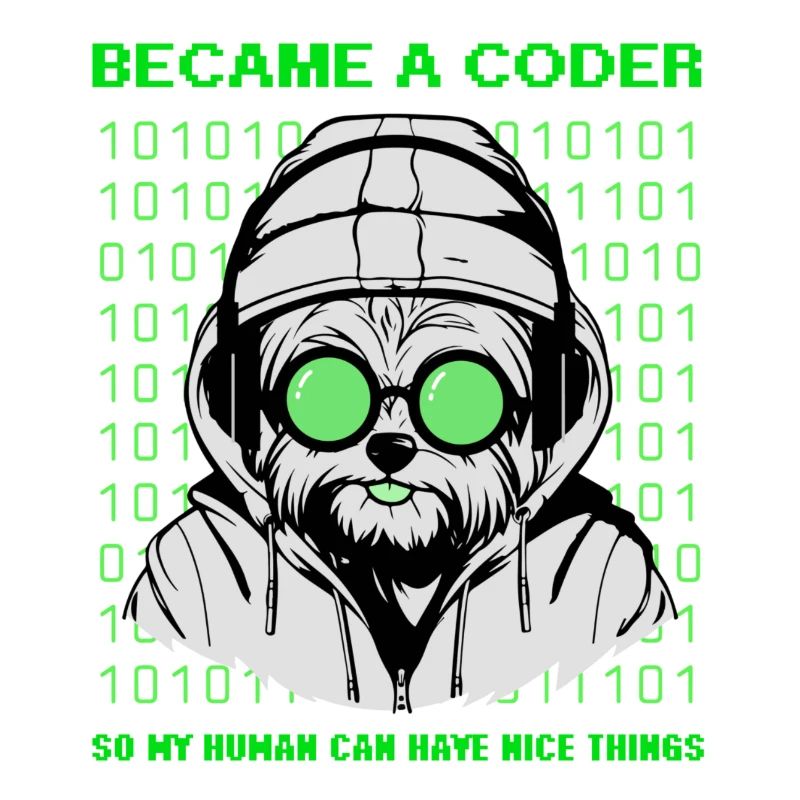 Became a Coder – Hacker Dog Binary Look