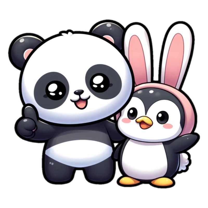 Panda und Pinguin