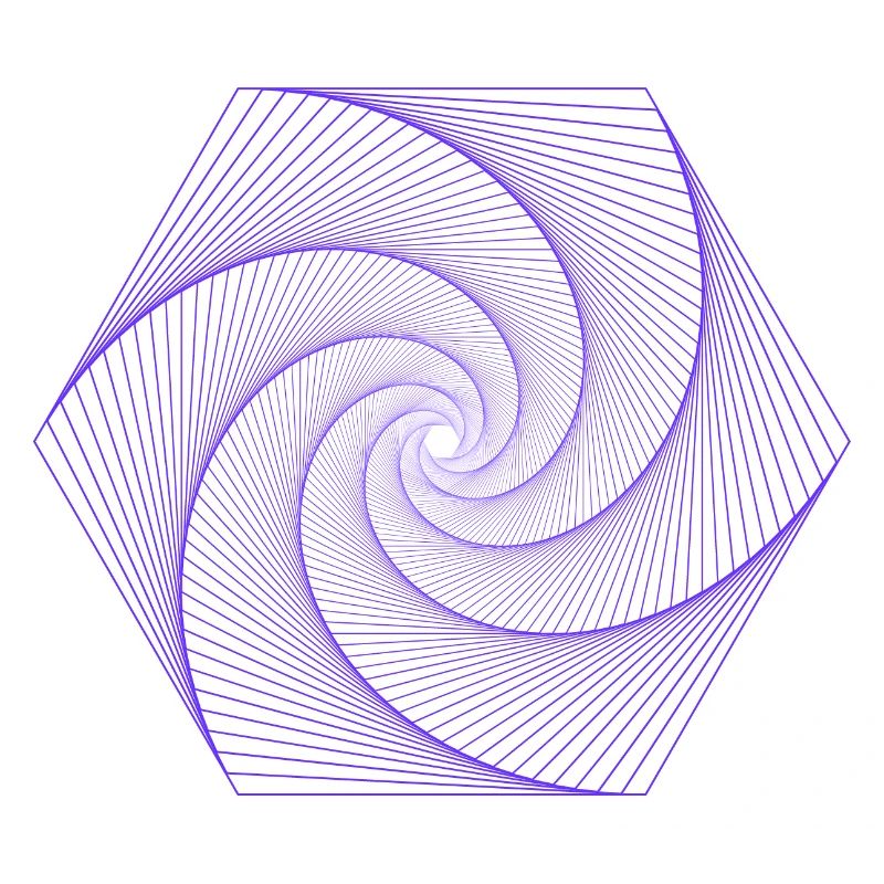 Spiral in hexagonal pattern
