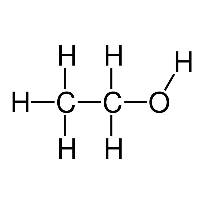 Ethanol Alcohol structural formula