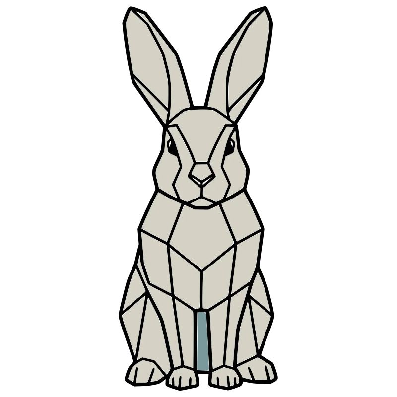Geometric Bunny Low Poly Modern