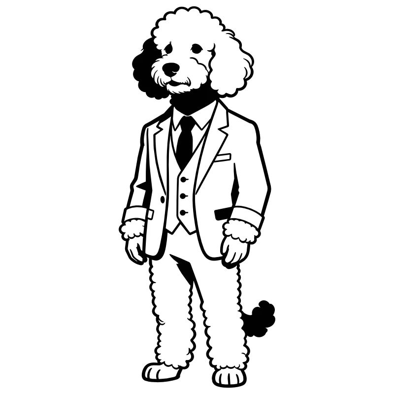 Doodle-Hund im Anzug