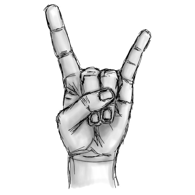 Metalhand schattiert