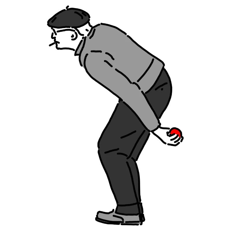 Petanque Spieler Linkshänder