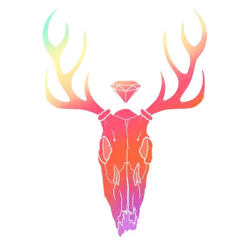 Hirschgeweih Schädel Lineart-Design