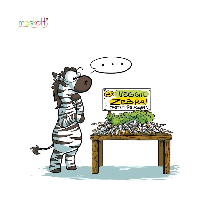 Maskotti Veggie Zebra