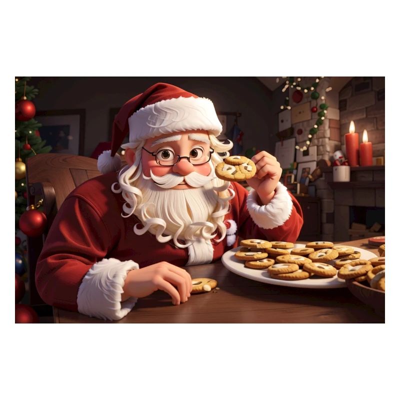 Le Père Noël de Noël mangeant des biscuits Noël