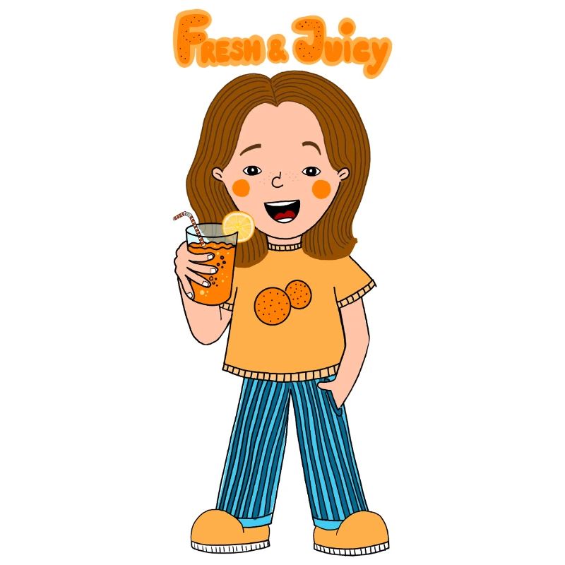 Fröhliche Orangensaft Freundin