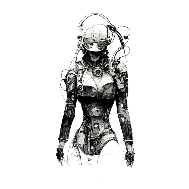 technical drawing cyborg