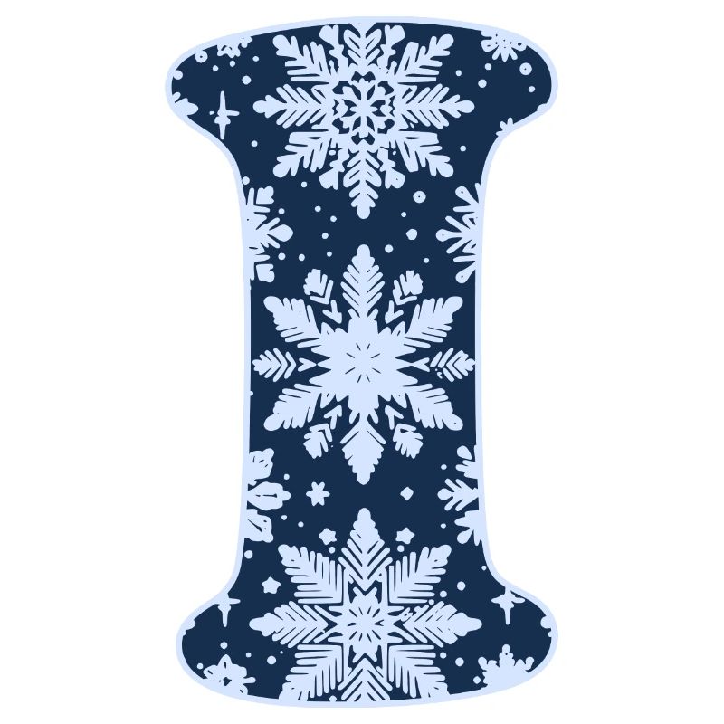 Buchstabe I Schneeflocken
