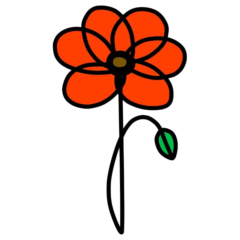 Minimalistische Mohnblume