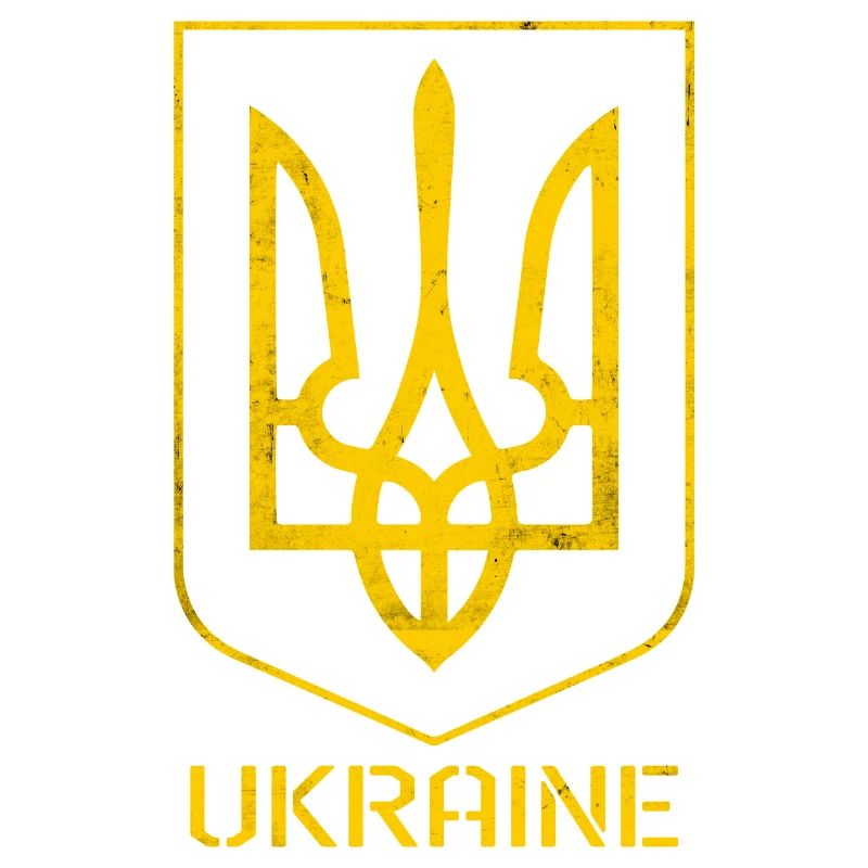 Ukraine Flagge - tryzub