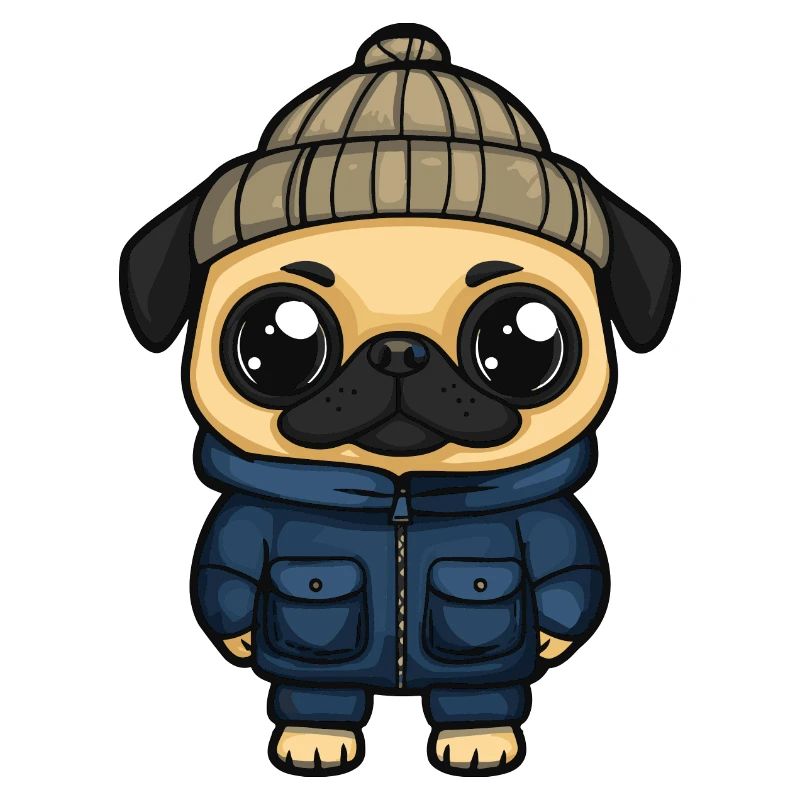 Mops Hund Stylisch