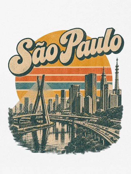 Sao Paulo Retro Skyline 