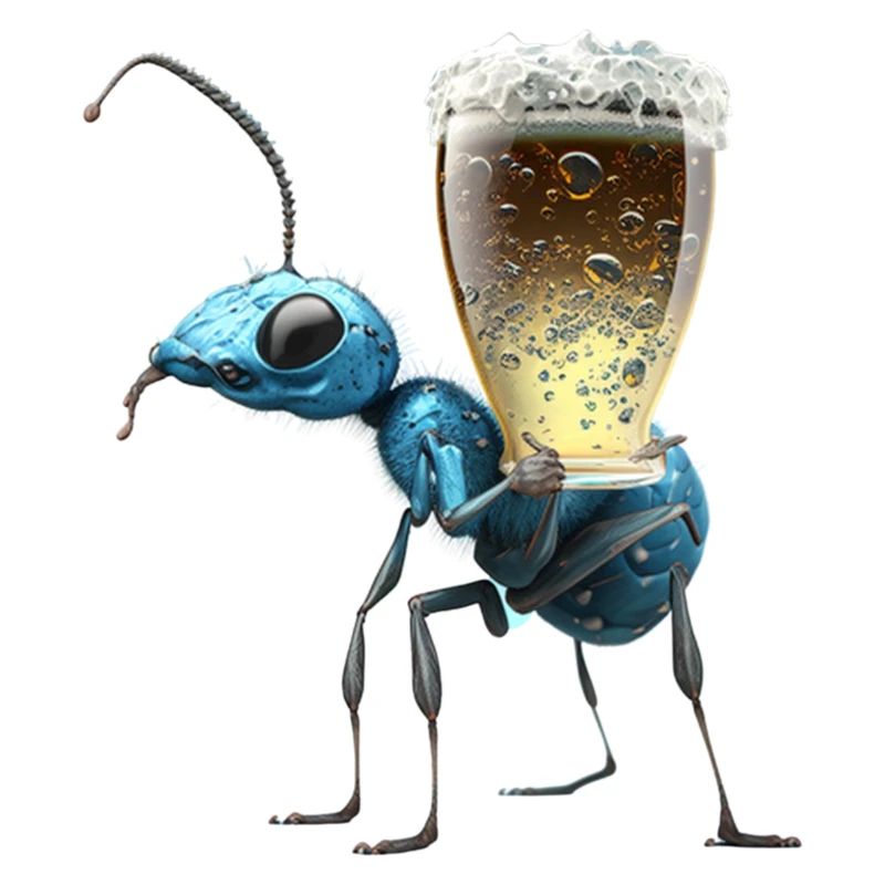 Ameise trägt Bier