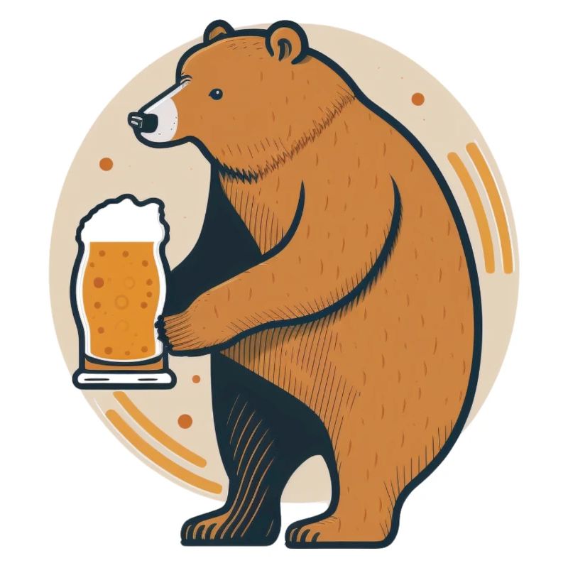 Biertrinkender Bär