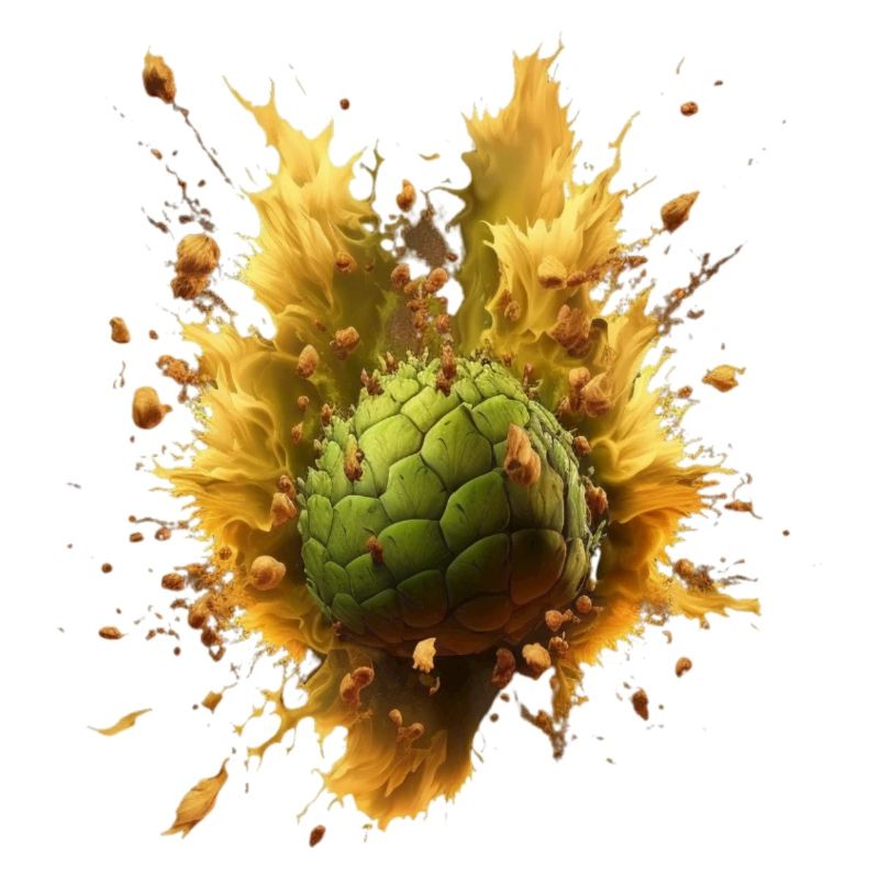 Le houblon tombe dans la bière et éclabousse