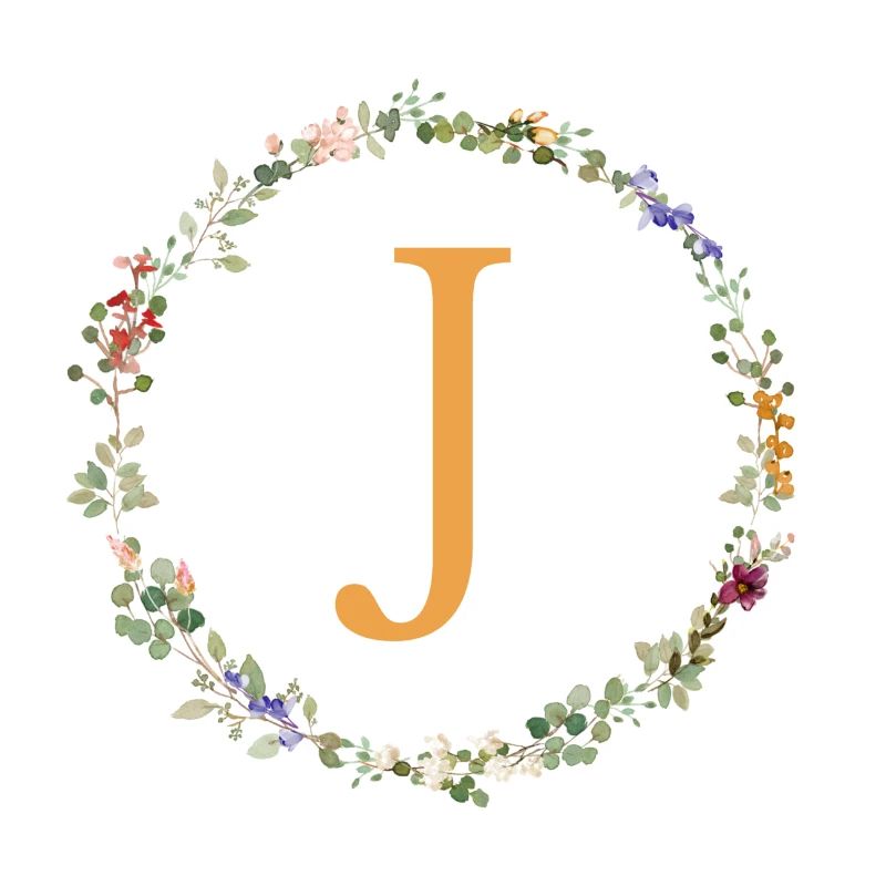 J Monogramm, Blumenkranz-Wildblumen