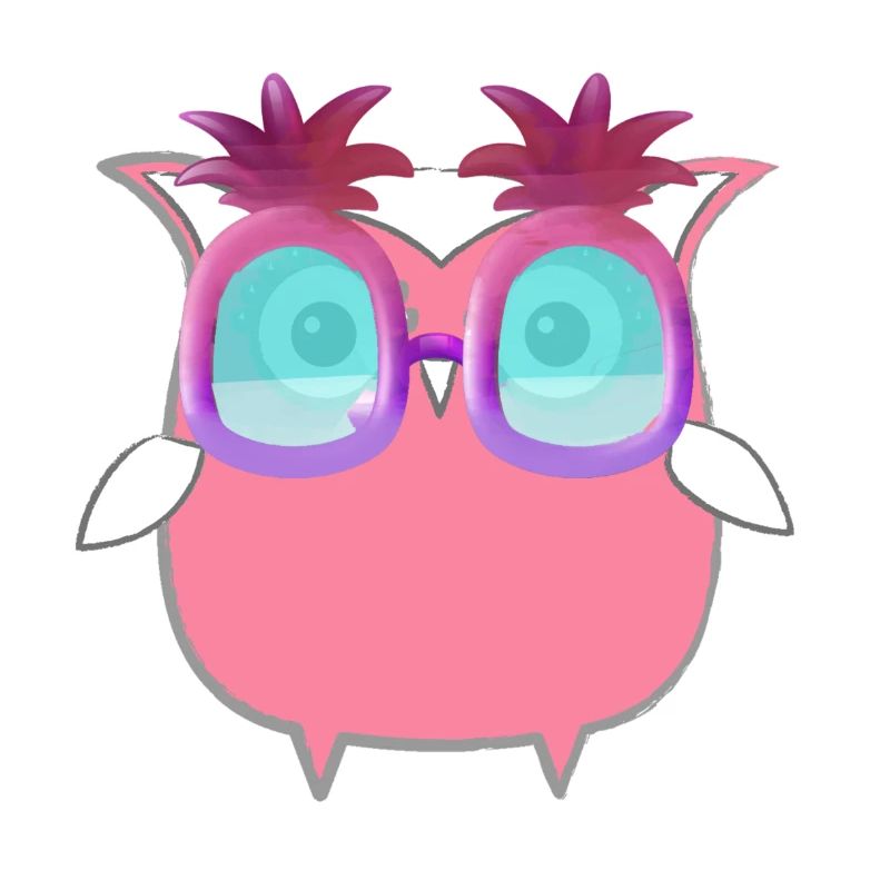 Eule, Comic,pink,Sonnenbrllle, Ananas,sommer