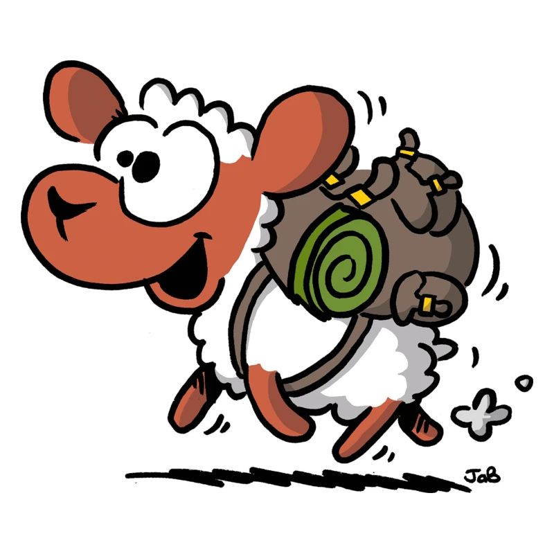 Schaf mit Rucksack