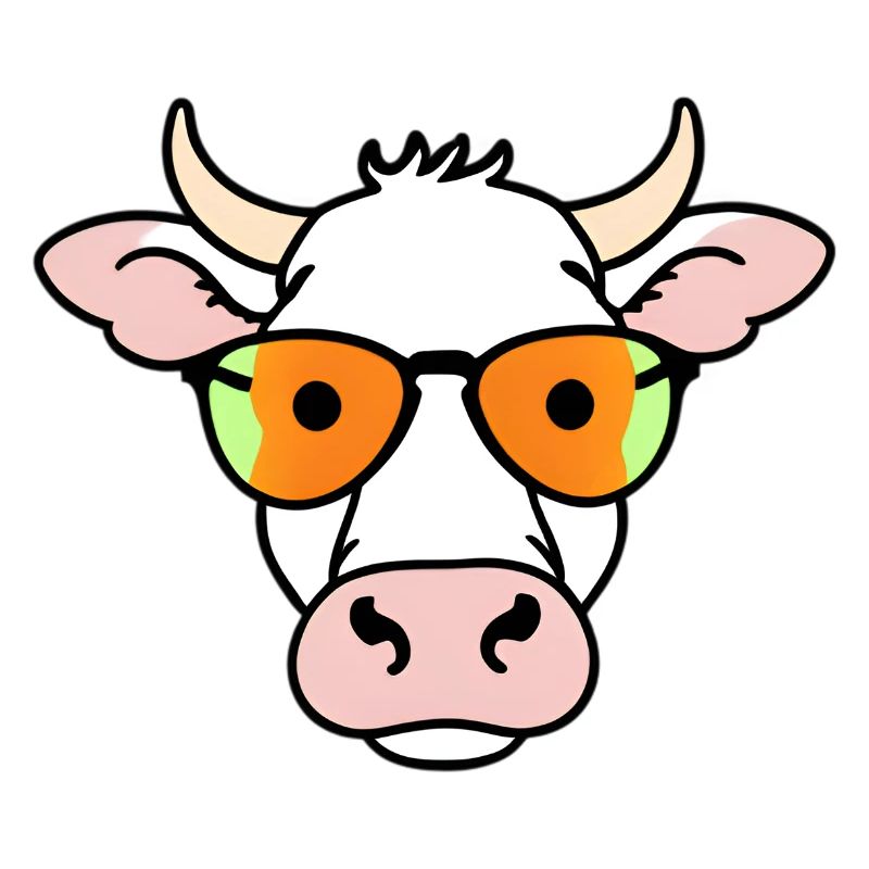 Kuh mit Sonnenbrille Cartoon