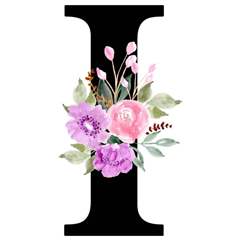 Lila Blumenbuchstabe I