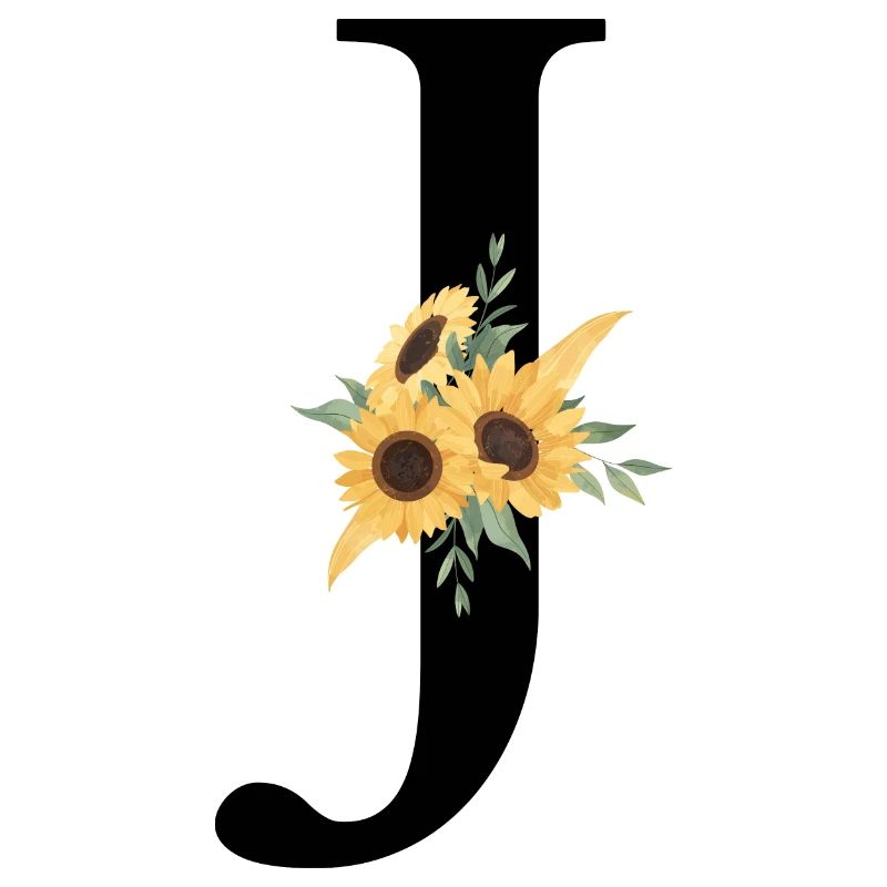 Buchstabe j Blumen-Sonnenblume