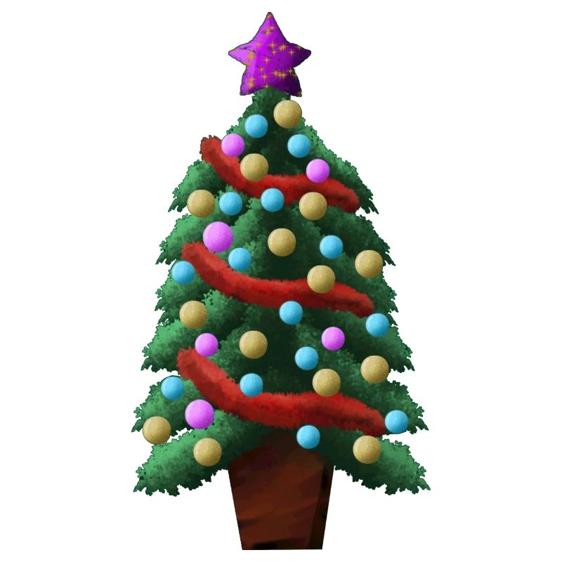 Christbaumaufkleber mit Kugeln