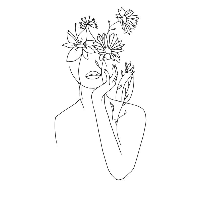 Frau mit Blumen