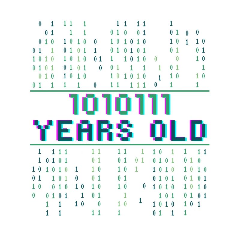 87. Geburtstag 87 Jahre alt Binärcode Coder