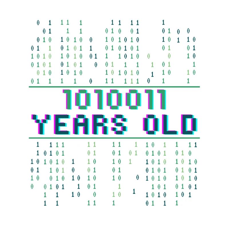 83e anniversaire 83 ans Code binaire Informatique