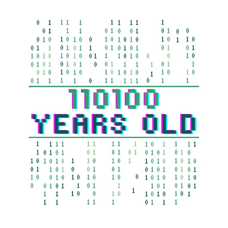 52. Geburtstag 52 Jahre alt Binärcode Informatik