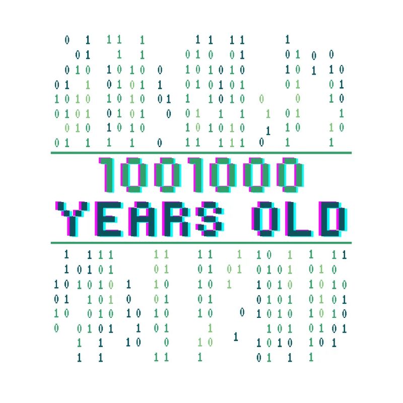 72e anniversaire 72 ans Code binaire Informatique