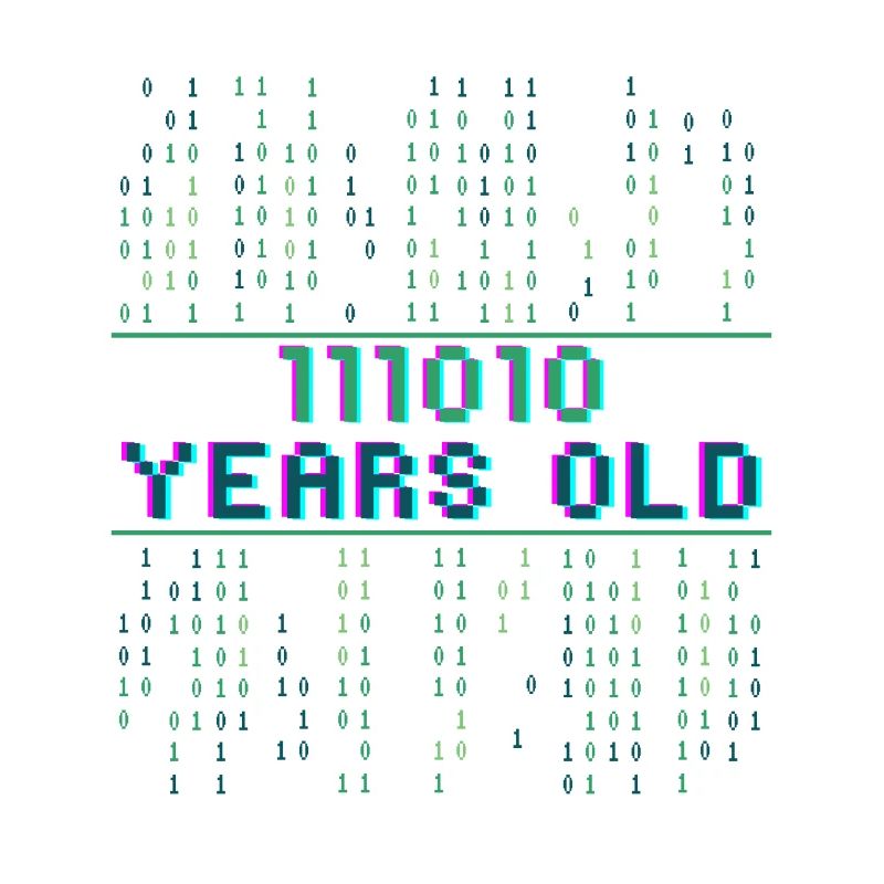 58th Birthday 58 Years Old Binary Code Coder