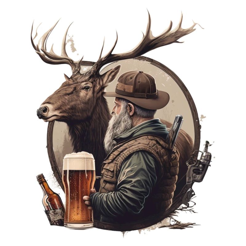 Jäger trinkt Bier