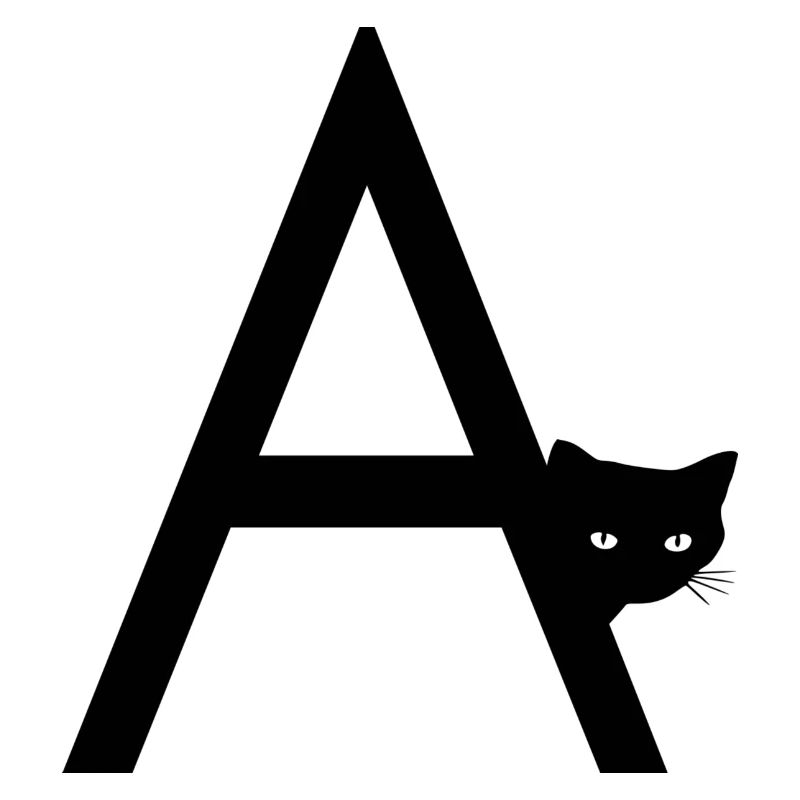Letter A with cat