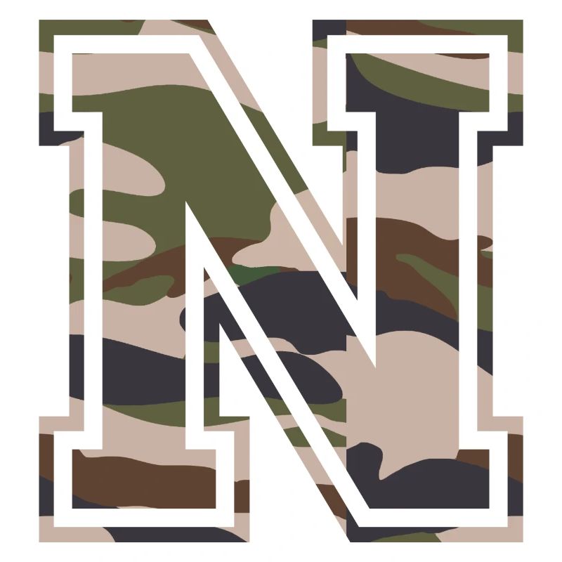 N, Monogramme, Camouflage Vert-Marron