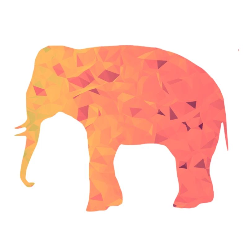 Eléphant Polygon orange jaune Abstrait Forme