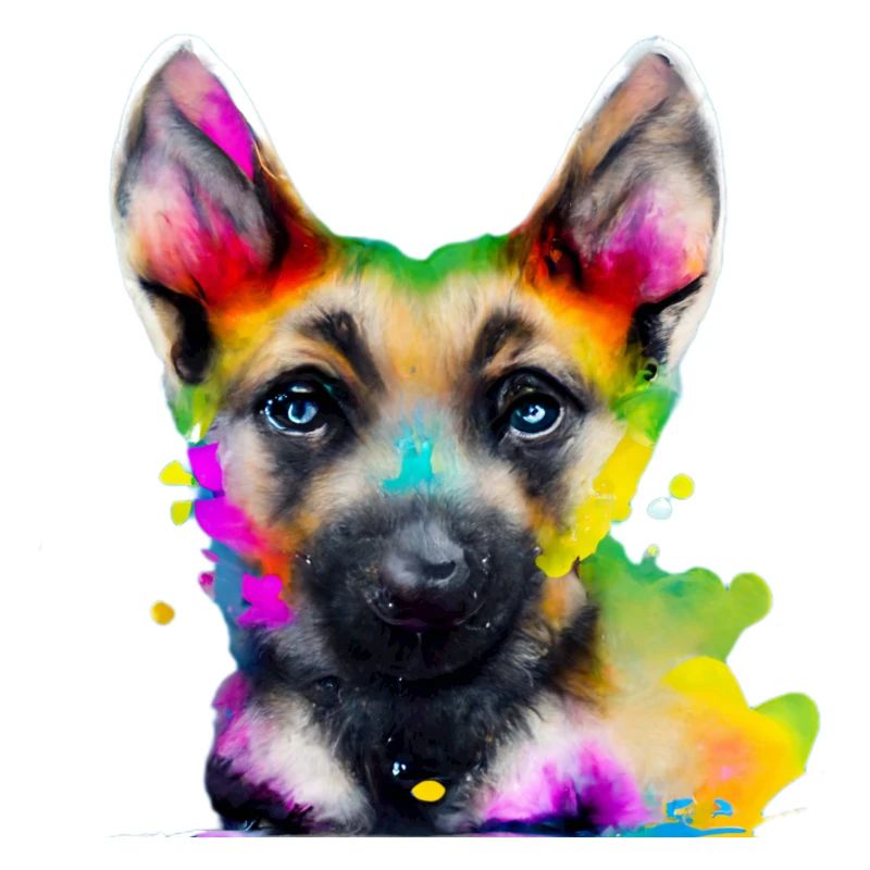 Schäferhund in Bunt