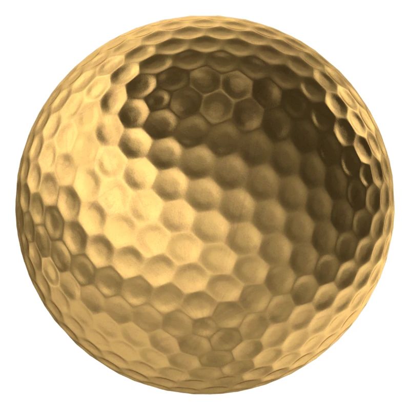 Balle de golf dorée 3D
